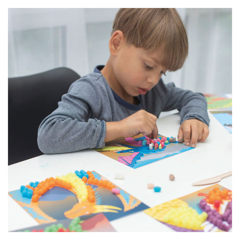 Afbeelding laden in galerijviewer, Playmais mosaic kaarten versieren fantasy dragon
