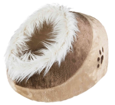 Afbeelding laden in galerijviewer, Trixie kattenmand iglo minou beige bruin
