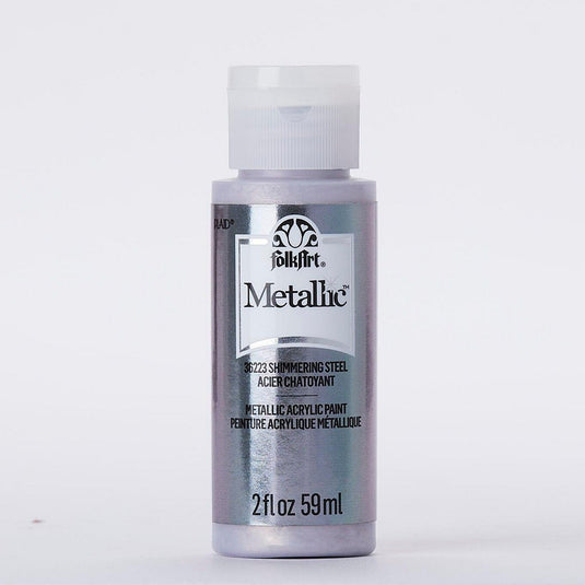 Folkart • metallic acrylic paint shimmering steel 59ml