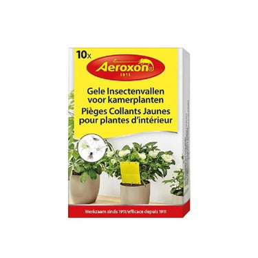 Bsi aeroxon gele insectenvallen voor kamerplanten doosje a 10 stuks