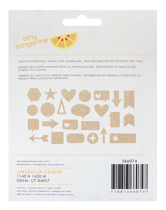American crafts • embellishments cut paste adhesive chipboard 24pcs