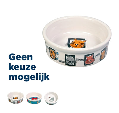 Afbeelding laden in galerijviewer, Trixie voerbak kat keramiek met print assorti
