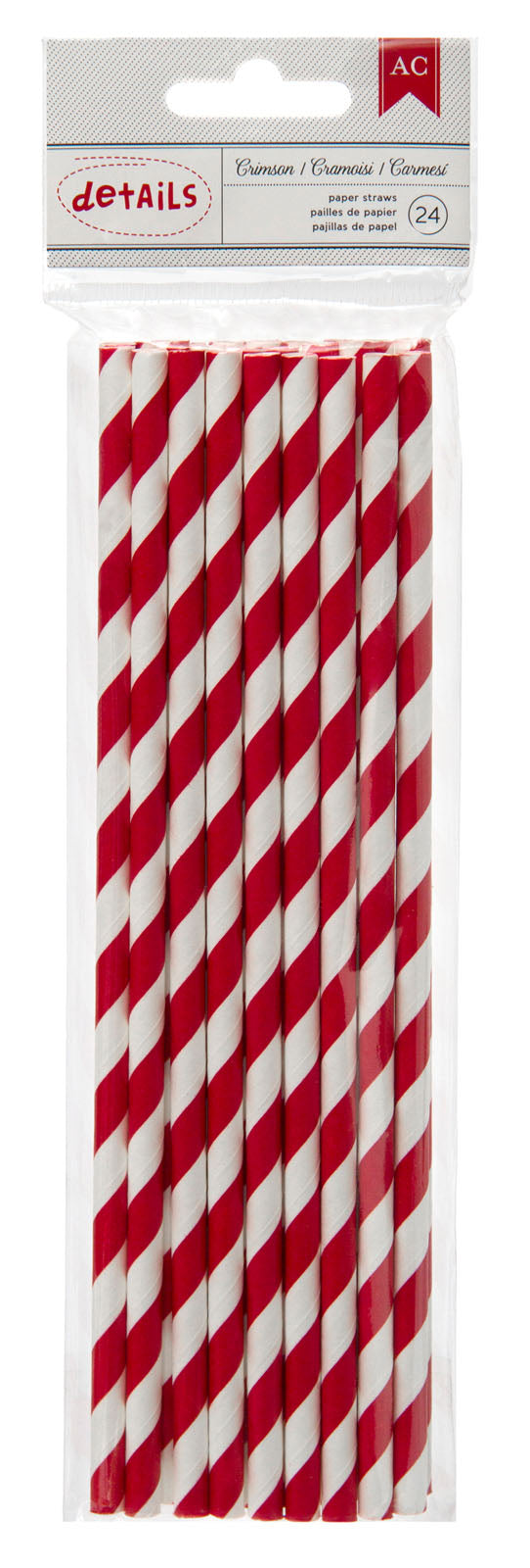 Afbeelding laden in galerijviewer, American crafts • paper straws 4 crimson stripe
