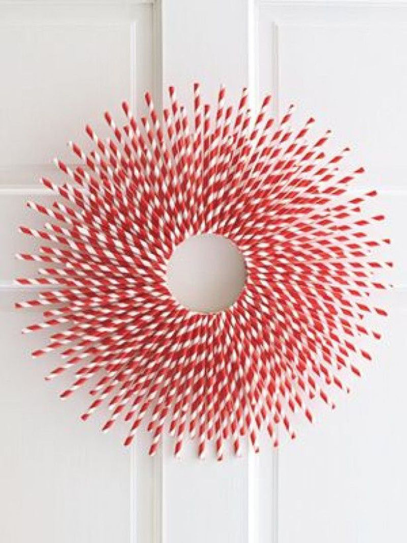 Afbeelding laden in galerijviewer, American crafts • paper straws 4 crimson stripe
