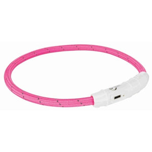 Trixie lichtgevende halsband hond flash usb tpu nylon roze