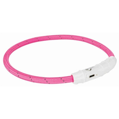 Afbeelding laden in galerijviewer, Trixie lichtgevende halsband hond flash usb tpu nylon roze
