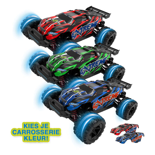 Gear2play rc nitro racer terreinwagen 1:18 - incl. 2 oplaadbare batterijen - high speed 35 km u - all weather terreinbanden