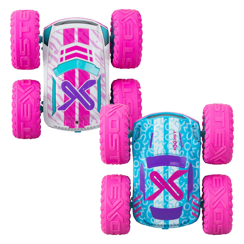 Afbeelding laden in galerijviewer, Exost rc 360 cross flash stuntauto roze 1:18 - flashing wheels - incl. oplaadbare batterij - rc auto
