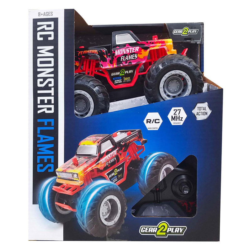 Afbeelding laden in galerijviewer, Gear2play rc monster flames monstertruck 1:24 - big wheels
