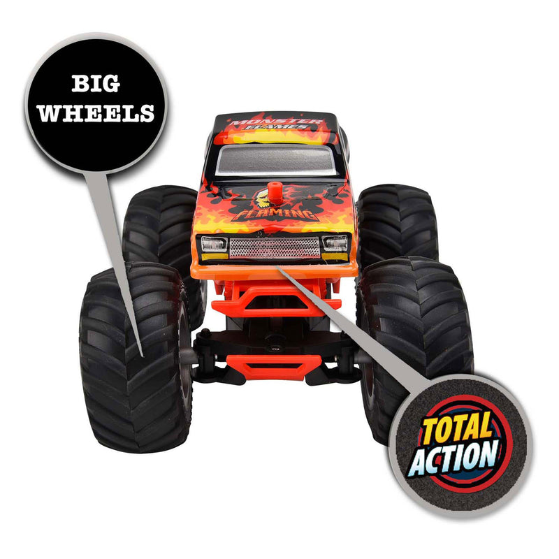 Afbeelding laden in galerijviewer, Gear2play rc monster flames monstertruck 1:24 - big wheels
