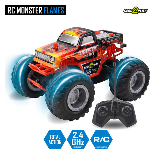 Gear2play rc monster flames monstertruck 1:24 - big wheels