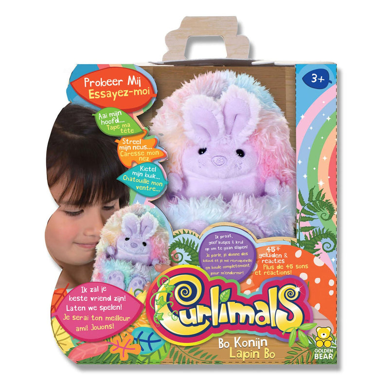 Afbeelding laden in galerijviewer, Curlimals Bo The Rainbow Bunny Interactieve Knuffel

