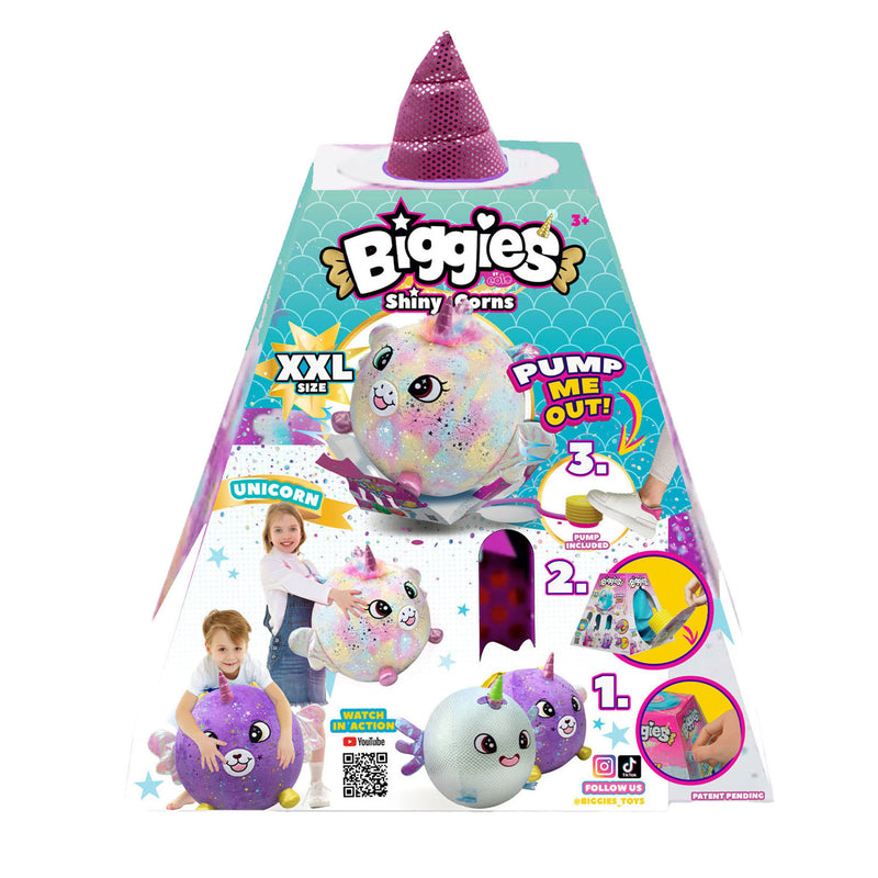 Afbeelding laden in galerijviewer, Moose toys biggies eenhoorn regenboog opblaasbare knuffel
