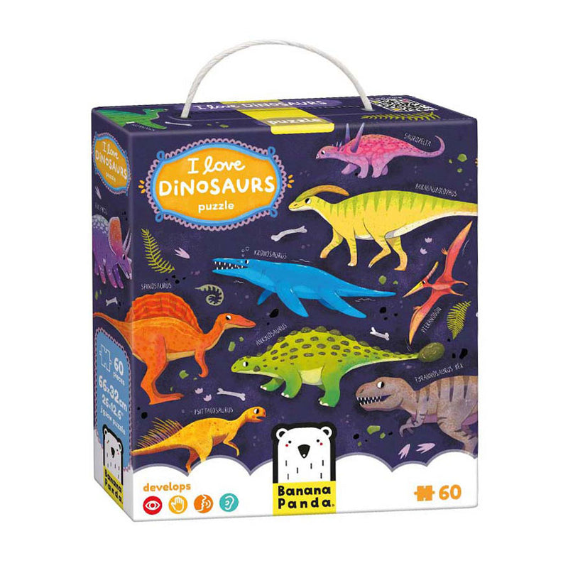 Afbeelding laden in galerijviewer, Banana panda - ik hou van dinosaurussen puzzel - 60st.
