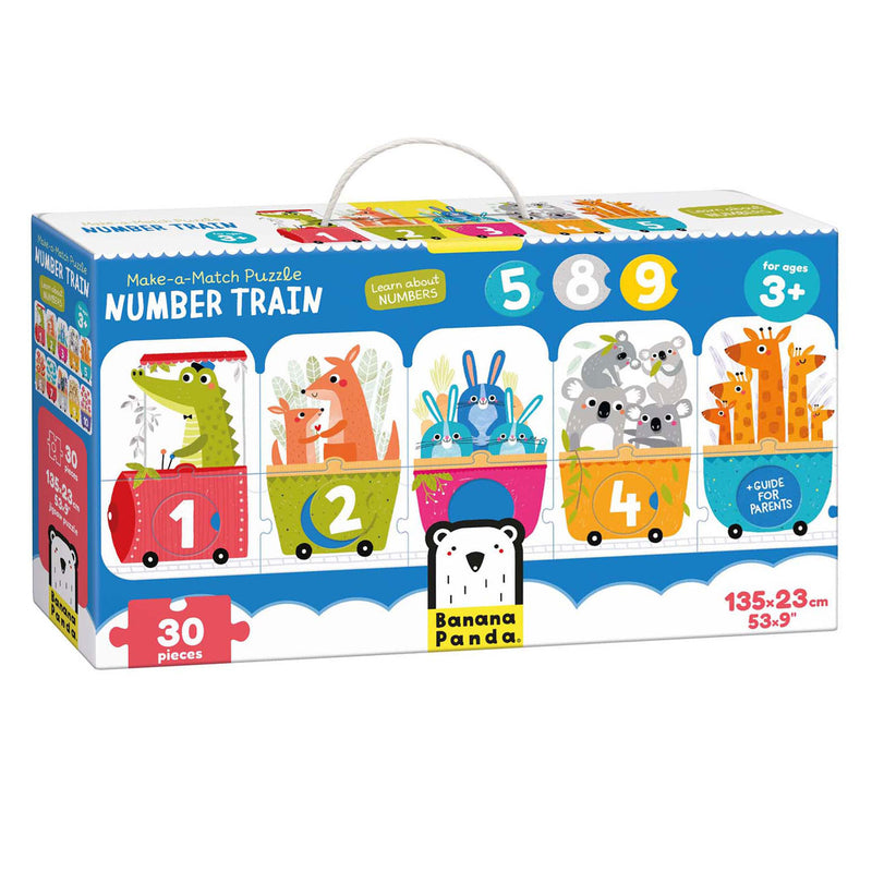Afbeelding laden in galerijviewer, Banana panda - maak de puzzel passend nummer trein - 30st.
