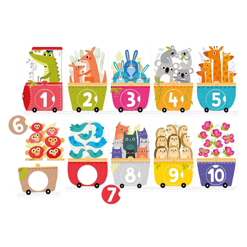 Afbeelding laden in galerijviewer, Banana panda - maak de puzzel passend nummer trein - 30st.

