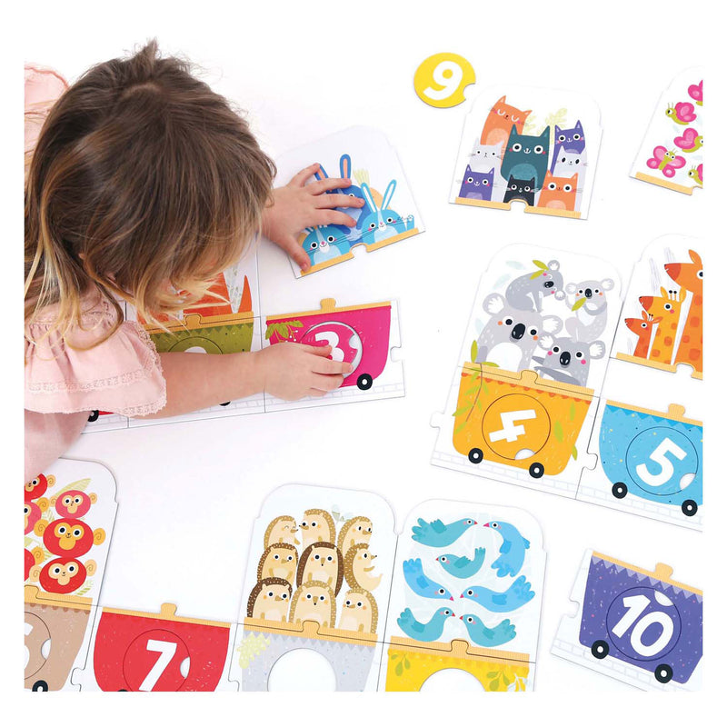 Afbeelding laden in galerijviewer, Banana panda - maak de puzzel passend nummer trein - 30st.
