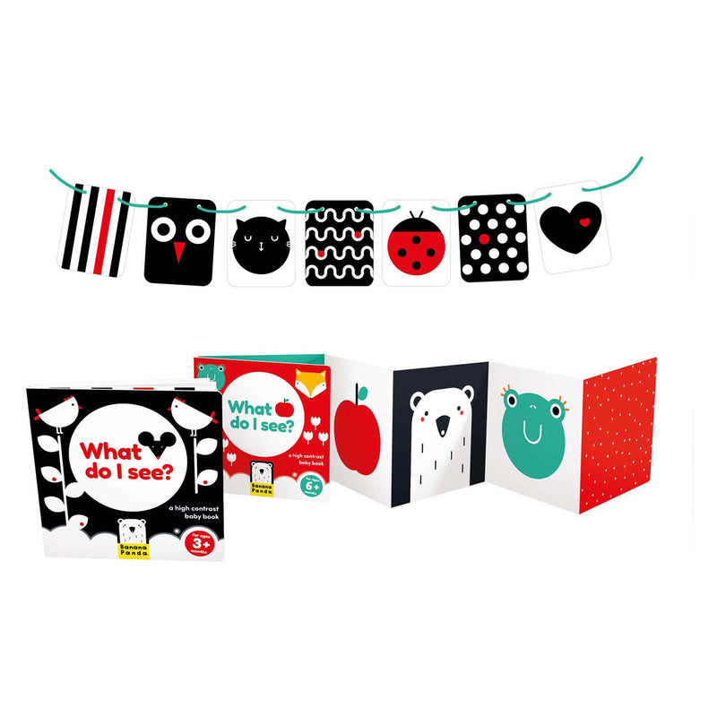 Afbeelding laden in galerijviewer, Banana panda - hoog contrast babyset
