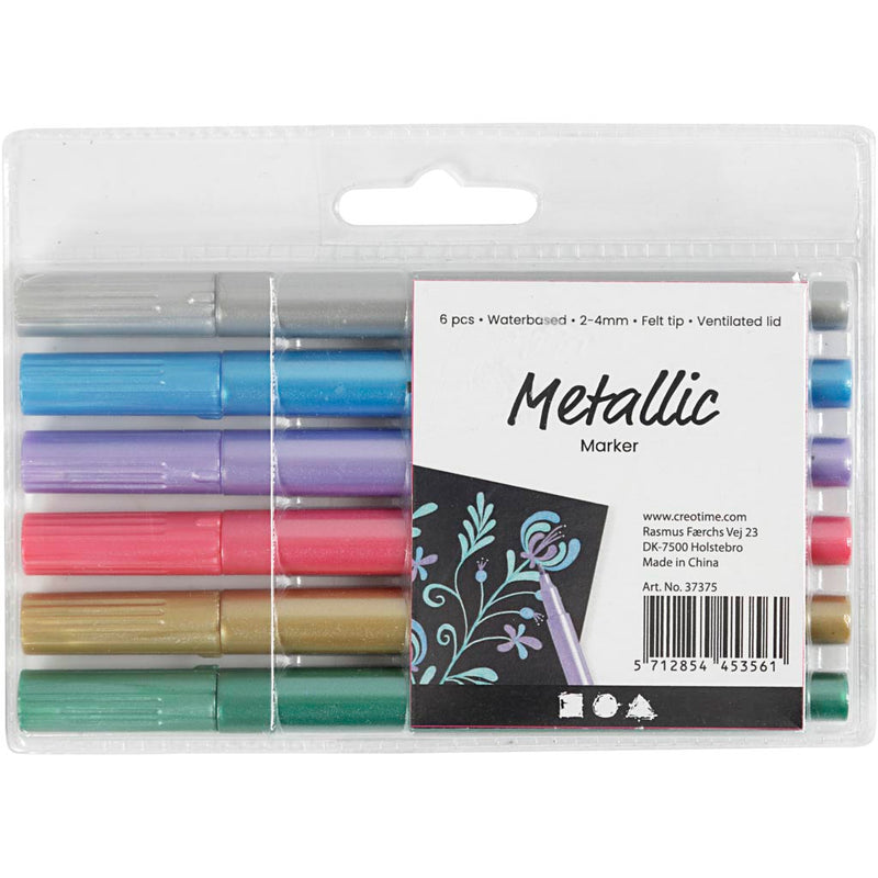 Afbeelding laden in galerijviewer, Https: www.cchobby.nl metallic-marker-lijndikte-2-4-mm-metallic-kleuren-6-stuk-1-doos
