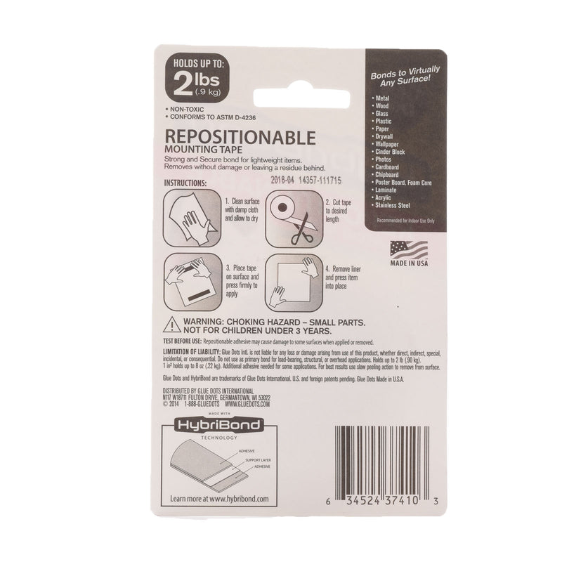 Afbeelding laden in galerijviewer, Glue dots • hybribond repositionable mounting tape 1,8m
