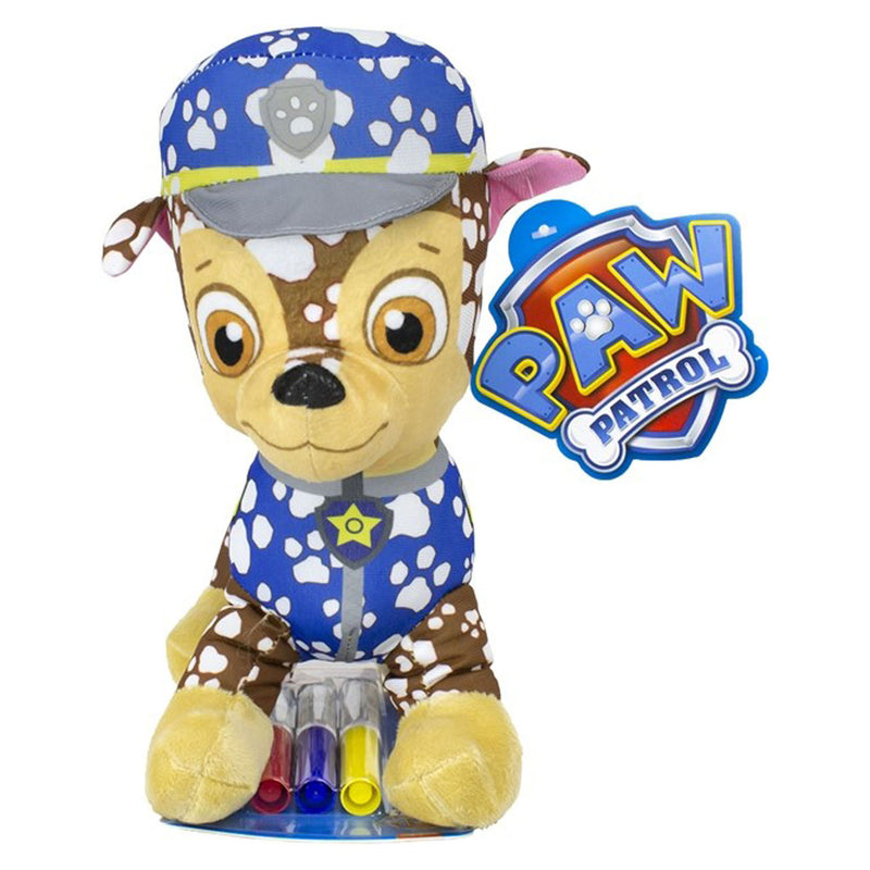 Afbeelding laden in galerijviewer, PAW Patrol Inkleur Knuffel met Stiften - Chase
