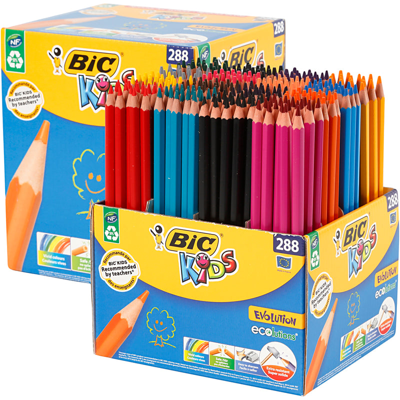 Afbeelding laden in galerijviewer, Https: www.cchobby.nl bic-evolution-kleurpotloden-l-17-5-cm-vulling-3-mm-diverse-kleuren-288-stuk-1-doos

