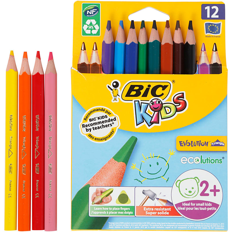 Afbeelding laden in galerijviewer, Bic https: www.cchobby.nl -evolution-kleurpotloden-l-14-cm-vulling-5-mm-diverse-kleuren-12-stuk-1-doos
