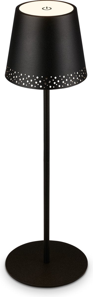 Briloner b.k.licht kiki - tafellamp oplaadbaar - snoerloze lamp - dimbaar - voor buiten en binnen - usb-c - in hoogte verstelbaar - ø12cm - zwart