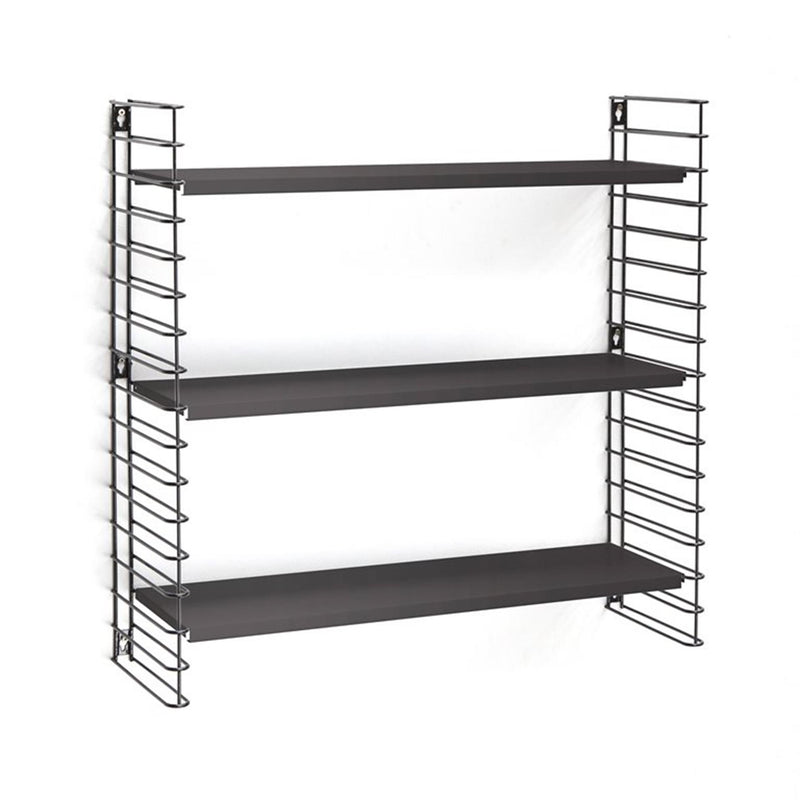 Afbeelding laden in galerijviewer, Tomado boekenrek retro geheel zwart 70x21x68cm
