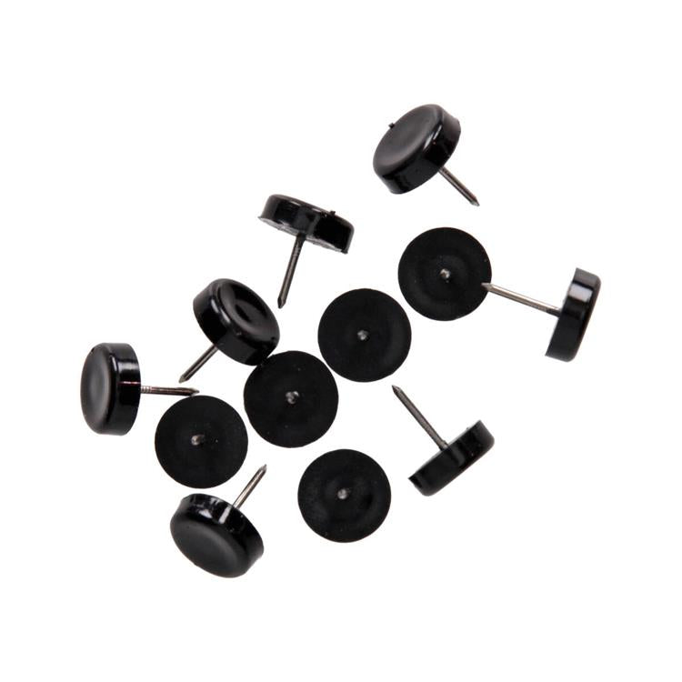 Afbeelding laden in galerijviewer, Mack 1066768 - stoelglijder nagel kunststof zwart ø 19 mm 12 st pcs | 6 stuks
