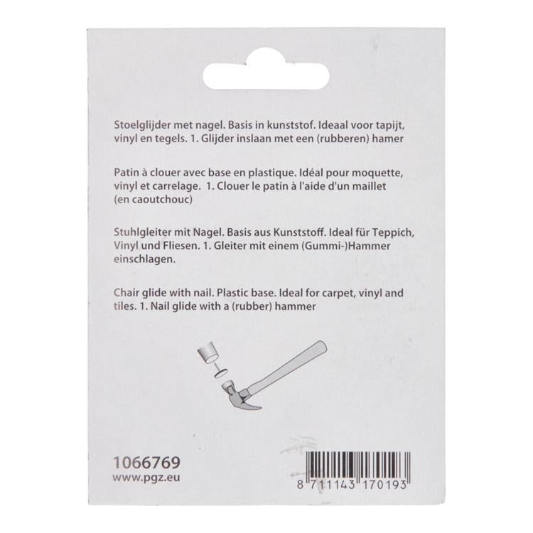 Afbeelding laden in galerijviewer, Mack 1066769 - stoelglijder nagel kunststof zwart ø 25 mm 8 st pcs | 6 stuks

