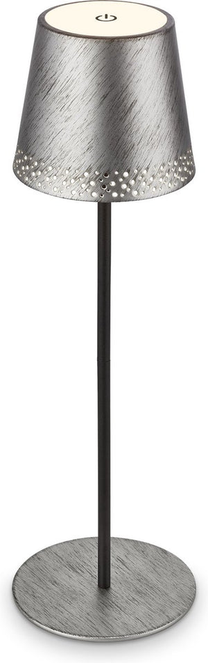 Briloner kiki - oplaadbare tafellamp - dimbaar - voor binnen en buiten - in hoogte verstelbaar - warm wit licht - zilver