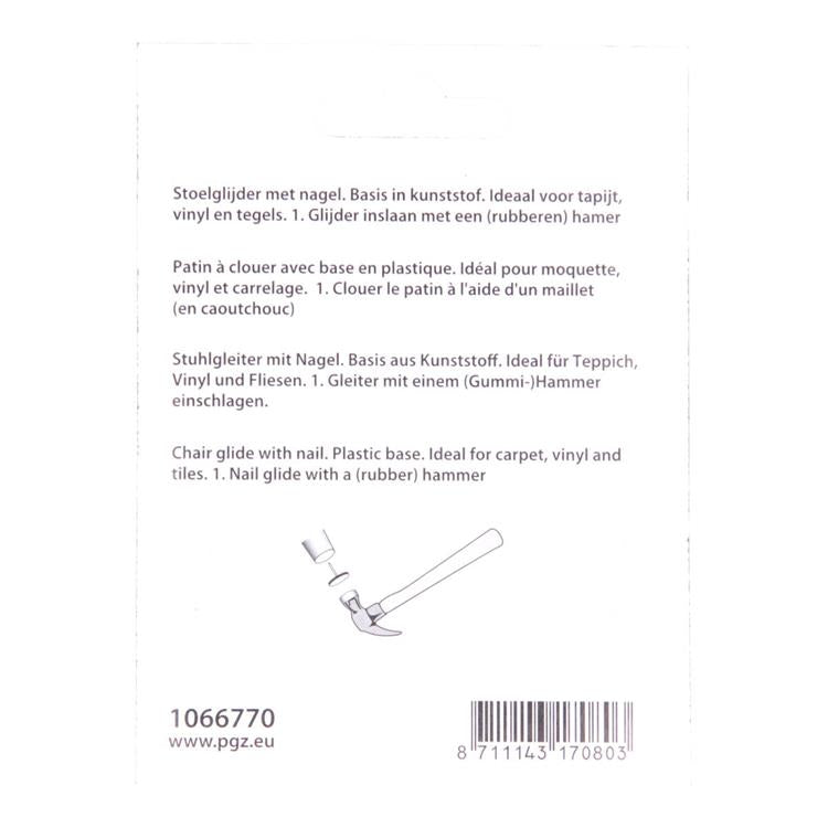 Afbeelding laden in galerijviewer, Mack 1066770 - stoelglijder nagel kunststof zwart ø 28 mm 4 st pcs | 6 stuks

