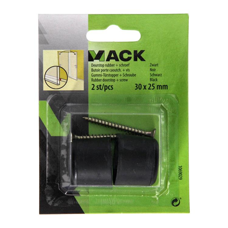 Afbeelding laden in galerijviewer, Mack 1069029 - deurstop rubber + schroef zwart 30 x 25 mm 2 st pcs | 6 stuks

