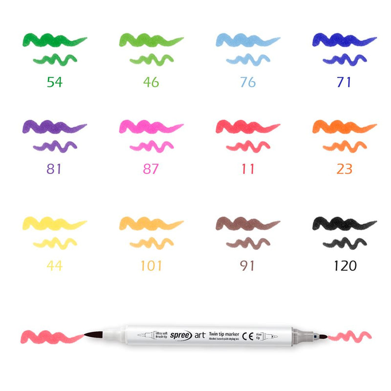 Afbeelding laden in galerijviewer, 12 double-tops stiften op alcohol gebase | 2 stuks
