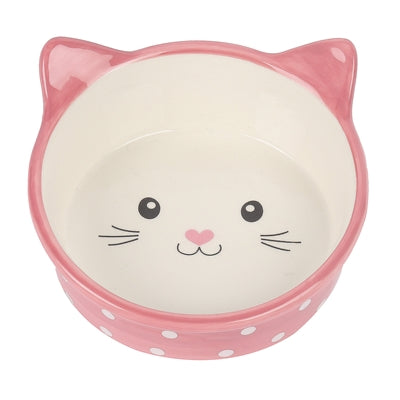 Afbeelding laden in galerijviewer, Happy pet voerbak kat polka roze creme
