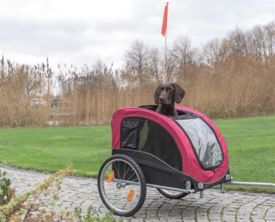 Afbeelding laden in galerijviewer, Trixie Hondenfietskar zwart rood
