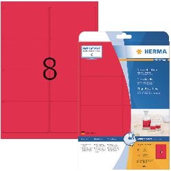Herma printeretiketten neon labels a4 99.1x67.7 mm luminous red paper matt 160 pcs.