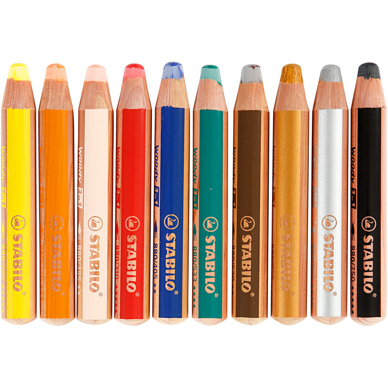 Afbeelding laden in galerijviewer, Stabilo woody 3 in 1 - multitalent potlood - set 10 stuks
