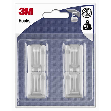 3m 1062868 - zelfklevende kunstof rechthoek haak - wit (4 haken) | 10 stuks