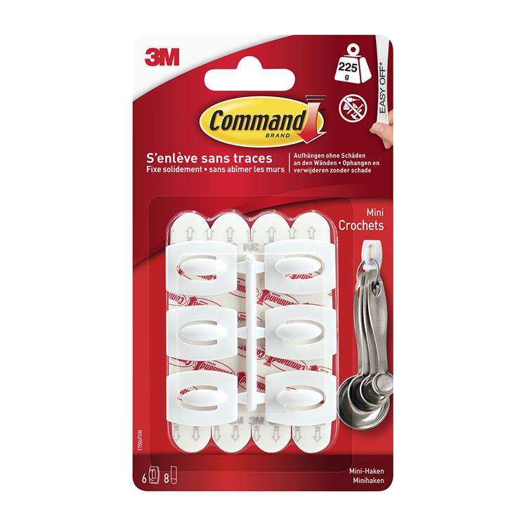 Afbeelding laden in galerijviewer, 3m 1062198 - command witte haken met witte strips mini | 6 stuks
