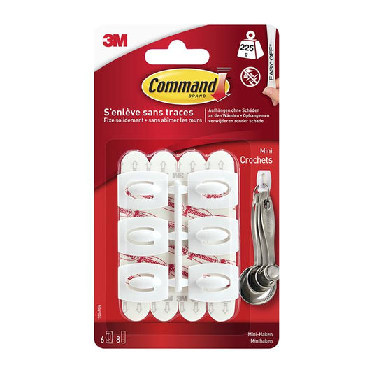 3m 1062198 - command witte haken met witte strips mini | 6 stuks