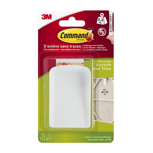 3m 1062192 - command canvas hanger jumbo17045, wit, 1hk+4s pk | 6 stuks
