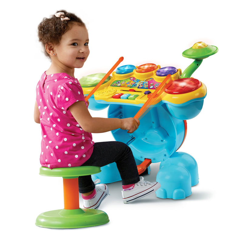 Afbeelding laden in galerijviewer, Vtech rock leer drumstel - educatief baby speelgoed - geluid en spelletjes - baby muziek instrument
