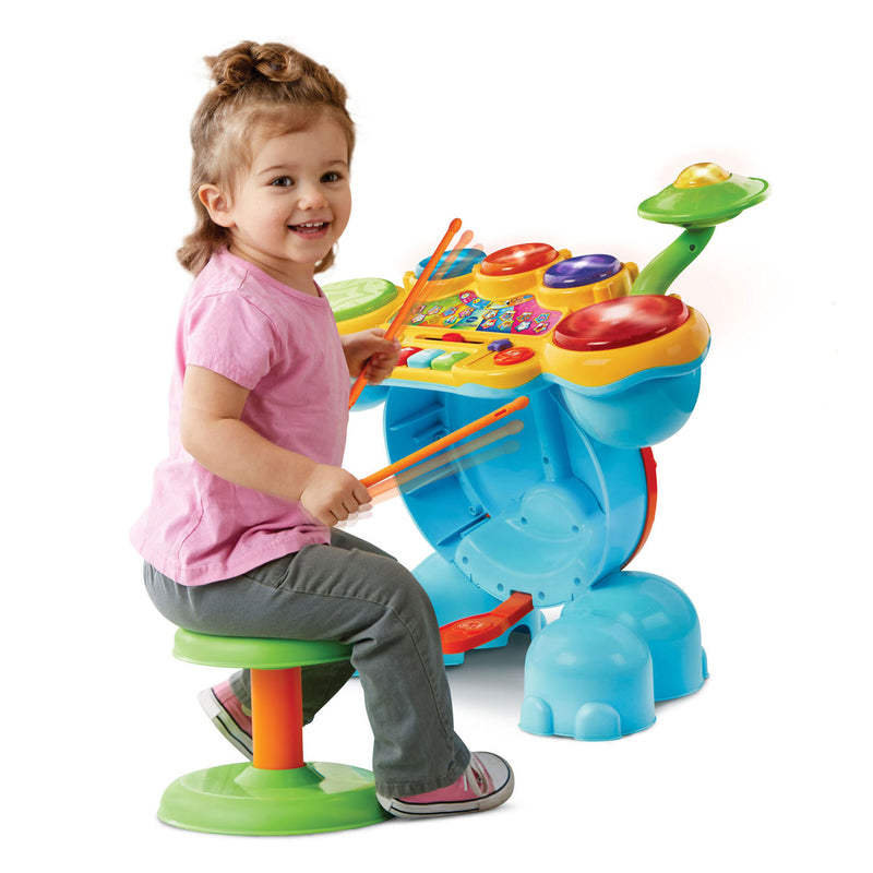 Afbeelding laden in galerijviewer, Vtech rock leer drumstel - educatief baby speelgoed - geluid en spelletjes - baby muziek instrument
