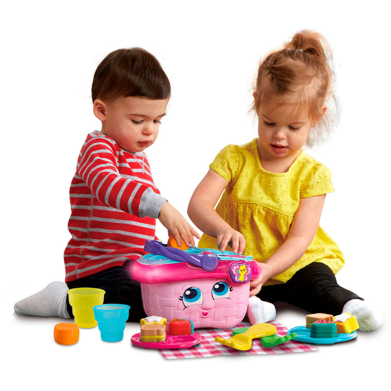 Afbeelding laden in galerijviewer, Vtech vormenpret picknickset - cadeau kinderen - educatief baby speelgoed - vormen, kleuren, etenswaren reacties - cadeau - 1 tot 4 jaar
