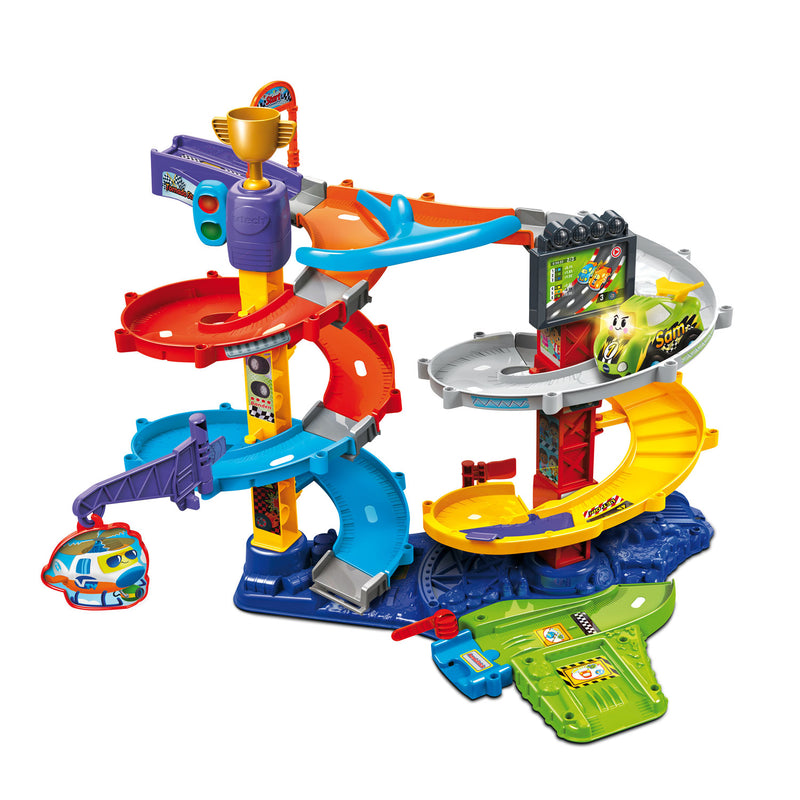 Afbeelding laden in galerijviewer, Vtech toet toet auto's tornado stuntpark - race toren autobaan met sam stuntauto - moedigt rollenspellen aan - cadeau - 1 tot 5 jaar
