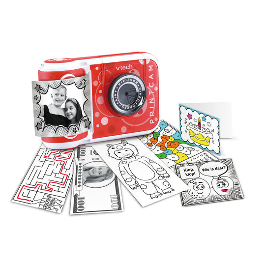 VTech Kindercamera KidiZoom PrintCam junior rood wit 4-delig