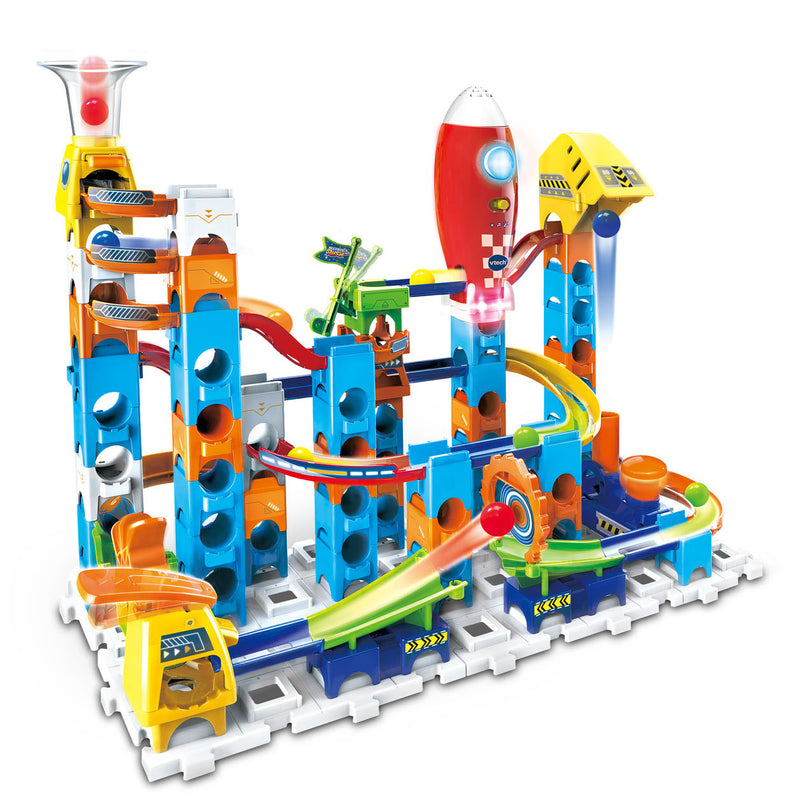 Afbeelding laden in galerijviewer, Vtech marble rush rocket set elektronisch m100e knikkerbaan - 79 onderdelen - incl. 10 knikkers met licht- en geluidseffecten - cadeau - speelgoed 3 tot 12 jaar

