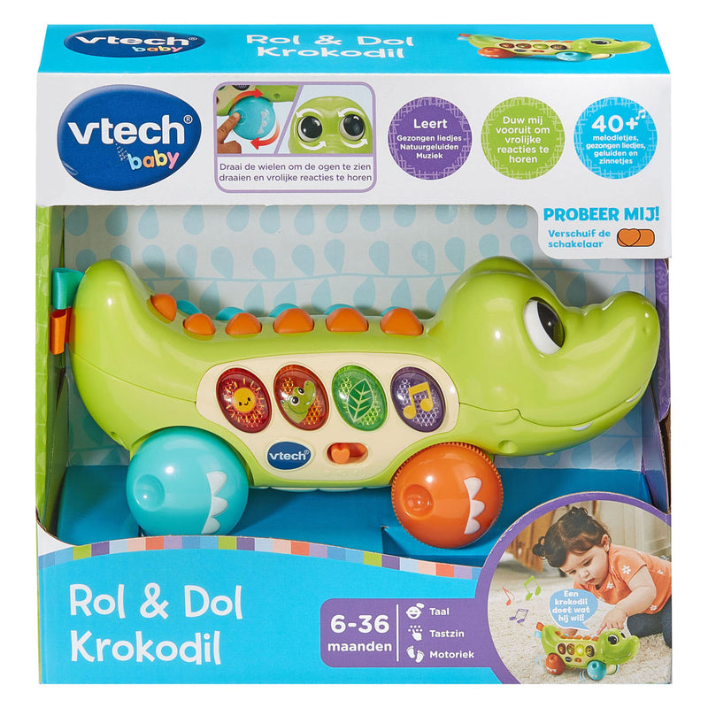 Afbeelding laden in galerijviewer, Vtech baby dierenvriendjes krokodil - educatief baby speelgoed - activiteitenroller met lichts- en geluidseffecten - cadeau - vanaf 6 maanden
